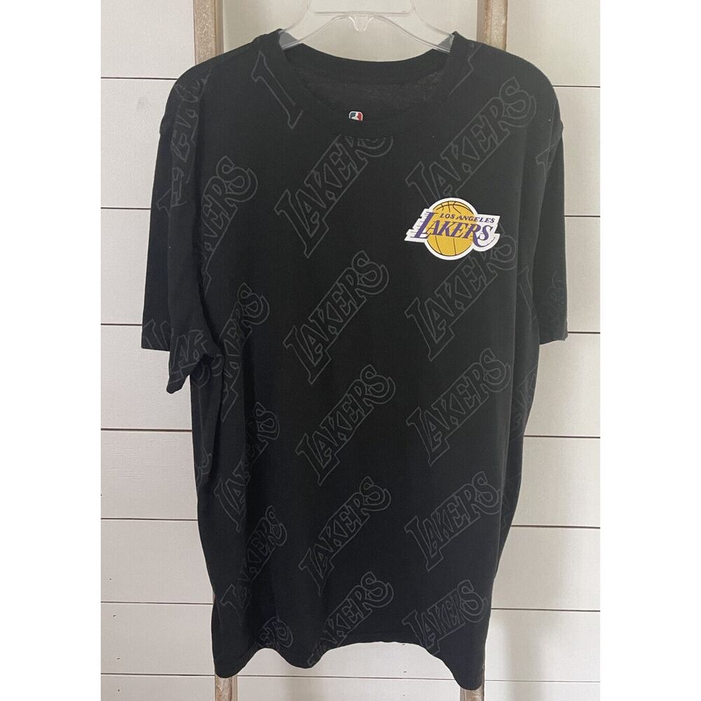 NBA Mens Los Angeles Lakers T-Shirt All Over Print Tee Shirt Black Size 1X